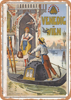 1896 Exhibition Venice in Vienna Vintage Ad - Metal Sign