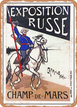 1895 Russian exhibition Champ de Mars Vintage Ad - Metal Sign