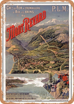1895 Rack railway from Aix-les-Bains to Mont Revard PLM Vintage Ad 2 - Metal Sign