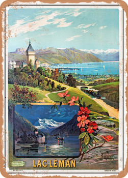 1895 Lac Leman Vintage Ad - Metal Sign