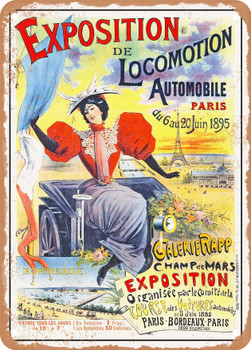1895 Exposition de Locomotion Automobile Vintage Ad - Metal Sign