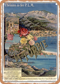 1894 PLM railways La Turbie Vintage Ad - Metal Sign
