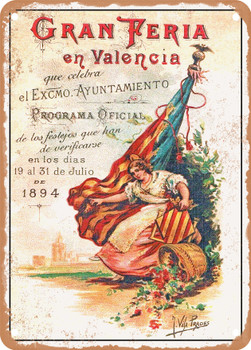 1894 Great Fair in Valencia Official Program Vintage Ad - Metal Sign