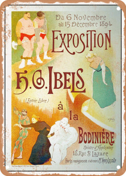 1894 Exposition H G Ibels Vintage Ad - Metal Sign