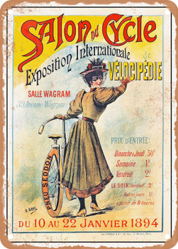 1894 Cycle Show International Bicycle Exhibition Vintage Ad - Metal Sign