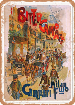 1894 Bitter Campari Vintage Ad - Metal Sign