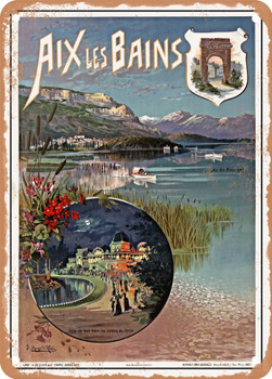 1894 Aix-les-Bains Night festival in the gardens of the circle Vintage Ad - Metal Sign