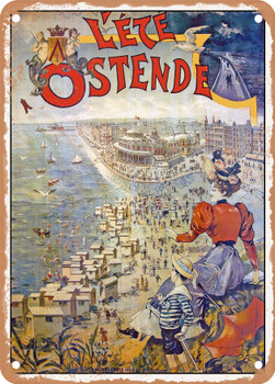 1893 Summer in Ostend Vintage Ad - Metal Sign