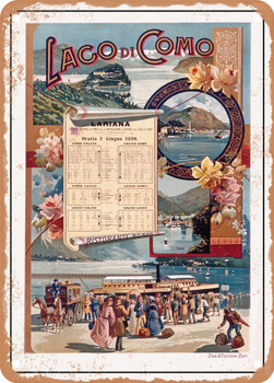 1891 Lake Como Vintage Ad - Metal Sign