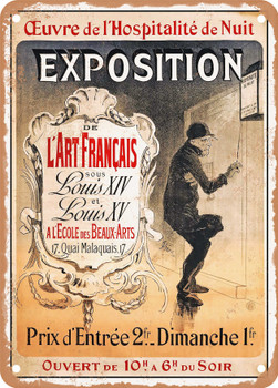 1888 Exhibition of French Art under Louis XIV and Louis XV Vintage Ad - Metal Sign