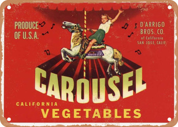 Carousel Brand San Jose Vegetables - Rusty Look Metal Sign
