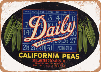 Daily Brand Sacramento Delta Vegetables - Rusty Look Metal Sign