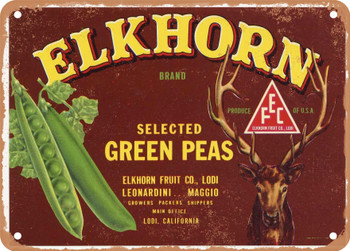 Elkhorn Brand Lodi Vegetables - Rusty Look Metal Sign