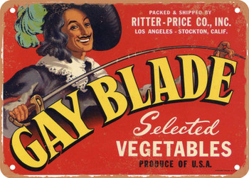 Gay Blade Brand Vegetables - Rusty Look Metal Sign