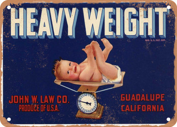 Heavy Weight Brand Guadalupe California Vegetables - Rusty Look Metal Sign