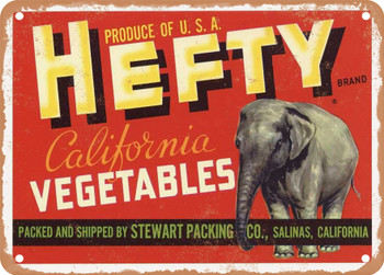 Hefty Brand Salinas Produce - Rusty Look Metal Sign