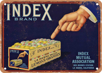 Index Brand La Habra Lemons - Rusty Look Metal Sign