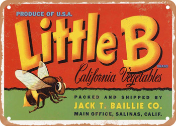 Little B Brand Salinas Vegetables - Rusty Look Metal Sign