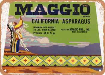 Maggio Brand Lodi Asparagus - Rusty Look Metal Sign