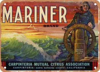 Mariner Brand Carpinteria Lemons - Rusty Look Metal Sign