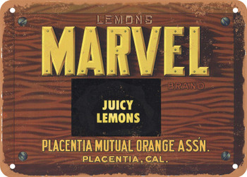 Marvel Brand Lemons - Rusty Look Metal Sign