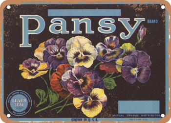 Pansy Brand Lemons - Rusty Look Metal Sign