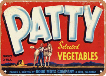 Patty Brand La Jara Colorado Vegetables - Rusty Look Metal Sign