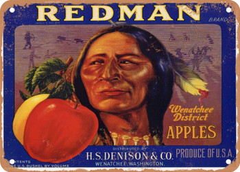 Redman Brand Washington Apples - Rusty Look Metal Sign
