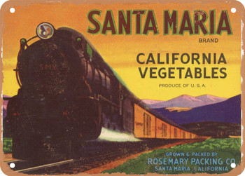 Santa Maria Brand Vegetables - Rusty Look Metal Sign