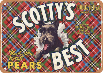 Scotty's Best Brand Dryden Washington Pears - Rusty Look Metal Sign