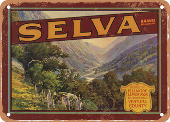 Selva Brand Fillmore California Lemons - Rusty Look Metal Sign