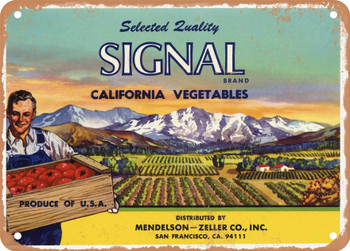 Signal Brand Vegetables - Rusty Look Metal Sign