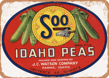 Soo Brand Parma Idaho Vegetables - Rusty Look Metal Sign
