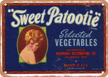 Sweet Patootie Brand Vegetables - Rusty Look Metal Sign