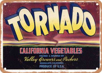 Tornado Brand Vegetables - Rusty Look Metal Sign