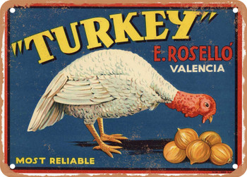 Turkey Brand Spanish Onion - Rusty Look Metal Sign