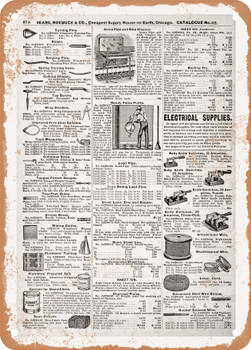 1902 Sears Catalog Plumbing Tools Page 570 - Rusty Look Metal Sign