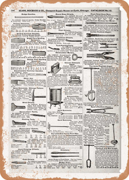 1902 Sears Catalog Masonry Tools Page 582 - Rusty Look Metal Sign
