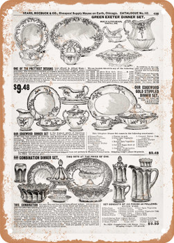 1902 Sears Catalog Glassware Page 627 - Rusty Look Metal Sign