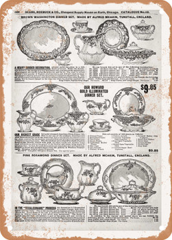 1902 Sears Catalog Glassware Page 628 - Rusty Look Metal Sign