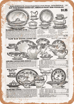 1902 Sears Catalog Glassware Page 631 - Rusty Look Metal Sign