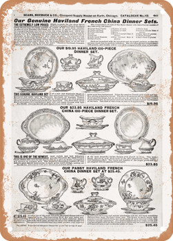 1902 Sears Catalog Glassware Page 633 - Rusty Look Metal Sign