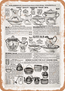 1902 Sears Catalog Glassware Page 634 - Rusty Look Metal Sign