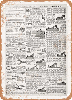 1902 Sears Catalog Bench Planes Page 694 - Rusty Look Metal Sign