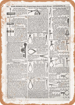 1902 Sears Catalog Calipers Page 712 - Rusty Look Metal Sign