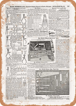 1902 Sears Catalog Calipers Page 713 - Rusty Look Metal Sign