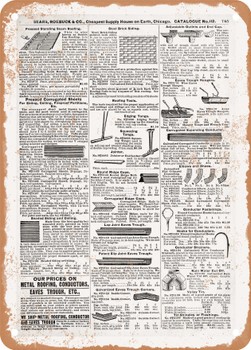 1902 Sears Catalog Roofing Materials Page 731 - Rusty Look Metal Sign