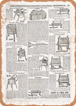 1902 Sears Catalog Wringers Page 753 - Rusty Look Metal Sign