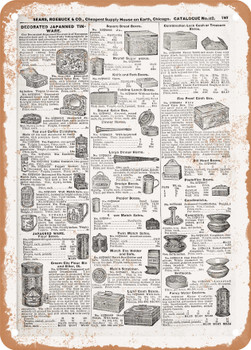 1902 Sears Catalog Cannisters Page 773 - Rusty Look Metal Sign