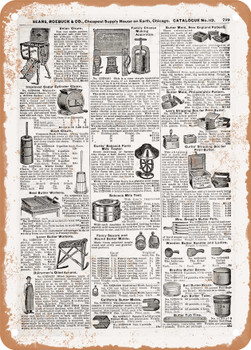 1902 Sears Catalog Creamery Items Page 785 - Rusty Look Metal Sign